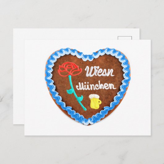 オクトーバーフェストヴィーズンミュンヘンミットバラウントバイエルグラス ポストカード (正面/裏面)