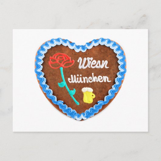 オクトーバーフェストヴィーズンミュンヘンミットバラウントバイエルグラス ポストカード (正面)
