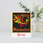 オクトーバーフェスト冠パーティの招待状 インビテーションポストカード (スタンド正面)
