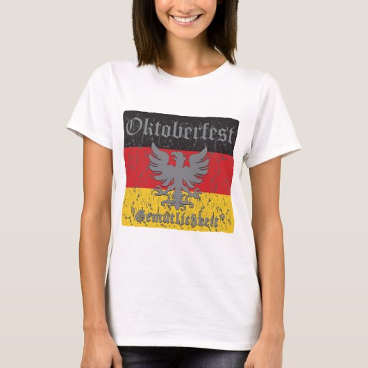 オクトーバーフェスト動揺して旗 Tシャツ (正面)