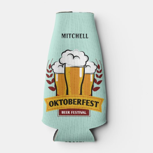 オクトーバーフェスト名前をカスタムすると文字ボトルクール ボトルクーラー (正面)