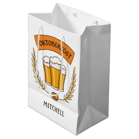 オクトーバーフェスト名前をカスタムする媒体抱き枕 ミディアムペーパーバッグ (正面アングル)