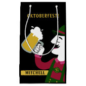 オクトーバーフェスト名前をカスタムする小抱き枕 スモールペーパーバッグ (正面)
