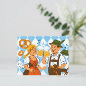 オクトーバーフェスト応援とバイエルンの服装 シーズンポストカード (スタンド正面)