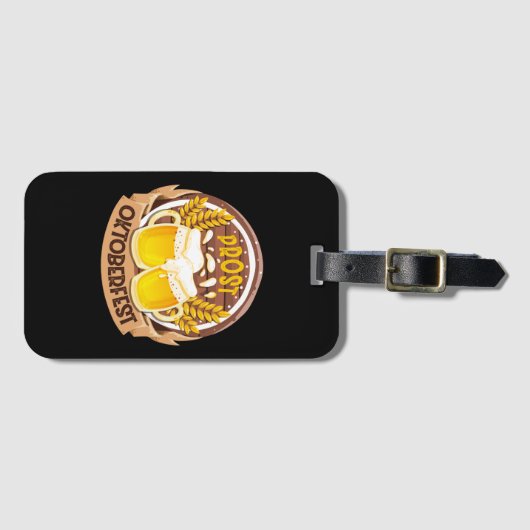 オクトーバーフェスト応援ドイツの飲みビールパーティー ラゲッジタグ (正面横)