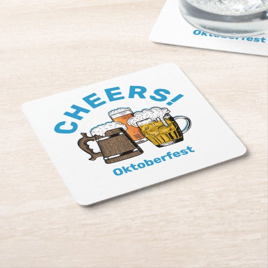 オクトーバーフェスト応援ビール スクエアペーパーコースター (アングル)