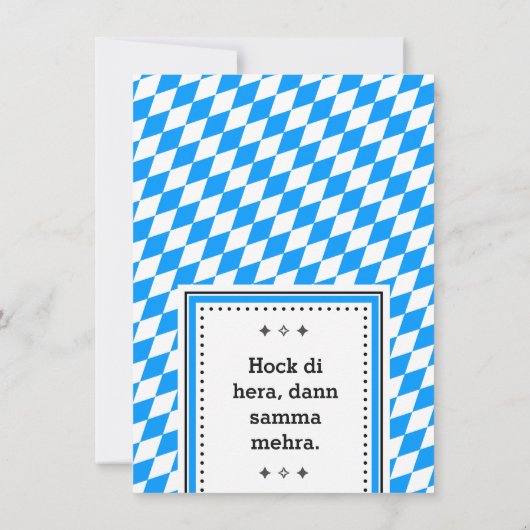 オクトーバーフェスト招待灰色の青 招待状 (裏面)