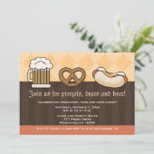 オクトーバーフェスト招待状ビールマグプレッツェルホットドッグ 招待状 (スタンド正面)