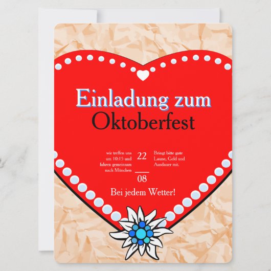 オクトーバーフェスト招待状 招待状 (裏面)