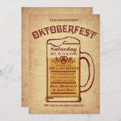 オクトーバーフェスト招待状- 素朴 v.1 招待状 (正面/裏面)