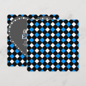 オクトーバーフェスト招待状 黒 青 白 (正面/裏面)