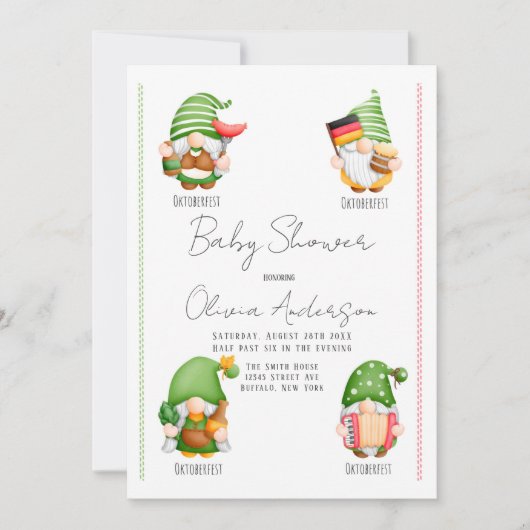 オクトーバーフェスト格言ベビーシャワー 招待状 (正面)