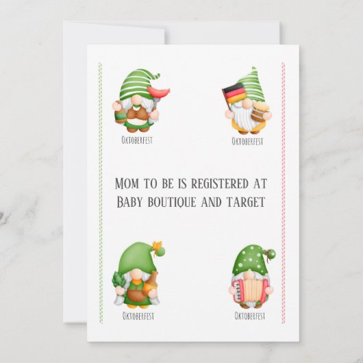 オクトーバーフェスト格言ベビーシャワー 招待状 (裏面)