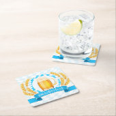 オクトーバーフェスト泡ビールマグ スクエアペーパーコースター (インサイチュ)