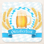 オクトーバーフェスト泡ビールマグ スクエアペーパーコースター (正面)