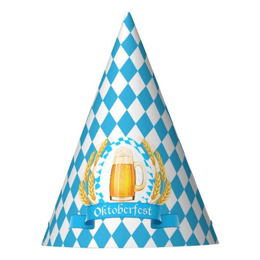 オクトーバーフェスト泡ビールマグ パーティーハット (正面)