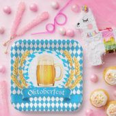 オクトーバーフェスト泡ビールマグ ペーパープレート (パーティー)