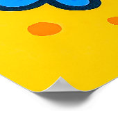 オクトーバーフェスト漫画ハート及びビールイラストレーション ポスター (角)