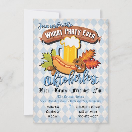 オクトーバーフェスト紅葉パーティの招待状 招待状 (正面)