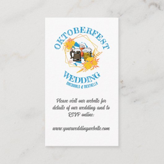 オクトーバーフェスト結婚のウェブサイト エンクロージャーカード (正面)