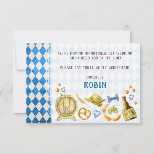 オクトーバーフェスト結婚のバイエルンブライダルパーティ案 招待状 (裏面)