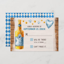 オクトーバーフェスト結婚のバ素朴バリアンビールRSVPカード 招待状