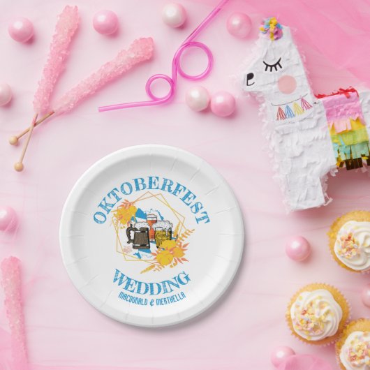 オクトーバーフェスト結婚の ペーパープレート (パーティー)