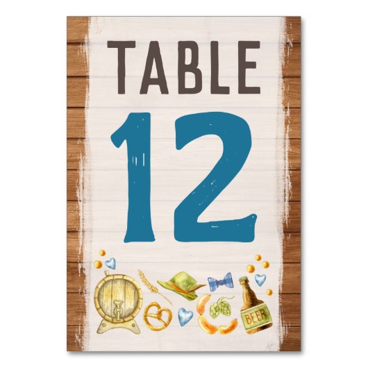 オクトーバーフェスト結婚ズ&パーティーバ素朴バリアンビール テーブルナンバー (裏面)