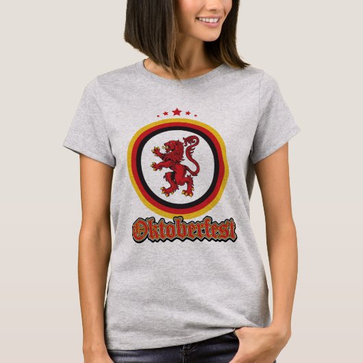 オクトーバーフェスト象徴性ライオン Tシャツ (正面)