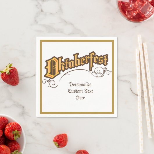 オクトーバーフェスト10月ビールお祝いパーソナライズ スタンダードカクテルナプキン (インサイチュ)