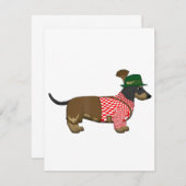 オクトーバーフェスト2018 - 面白いドイツのダックスフントのコスチューム 招待状 (正面/裏面)