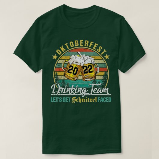 オクトーバーフェスト2022飲みチームLet's Get Schnitzel Tシャツ (デザイン正面)