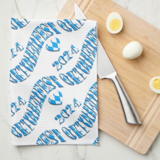 オクトーバーフェスト2024国旗の色バイエルン キッチンタオル (四つ折り)