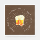オクトーバーフェスト20xxビールグラスブラウン日が差すこと スタンダードランチョンナプキン (正面)