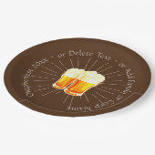 オクトーバーフェスト20xxビールグラス茶色日が差すこと9" ペーパープレート (アングル)