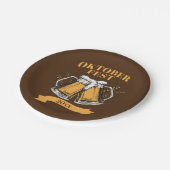 オクトーバーフェスト20xx年スタインズブラウンビールパーティー7" ペーパープレート (アングル)