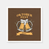 オクトーバーフェスト20xx年スタインズブラウンビールパーティー スタンダードカクテルナプキン (正面)