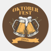 オクトーバーフェスト20xx年スタインズブラウンビールパーティー ラウンドシール (正面)