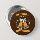 オクトーバーフェスト20xx年ブラウンビールパーティーを煮込む 缶バッジ (正面&裏面)