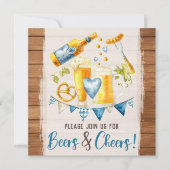 オクトーバーフェスト ウェディング ラスティック ババリアン ビア パーティ 招待状 (正面)