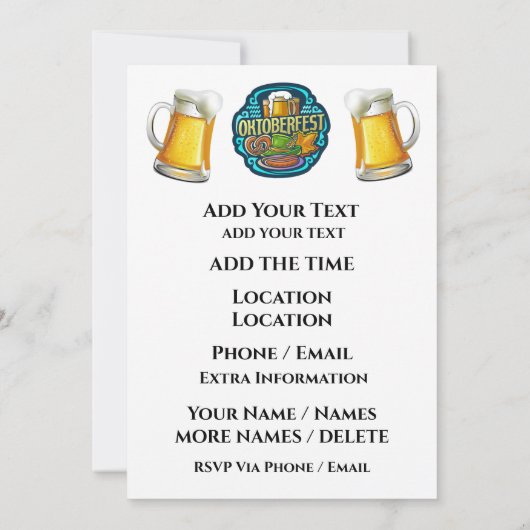 オクトーバーフェスト/オクトバーフェスト招待状 招待状 (裏面)