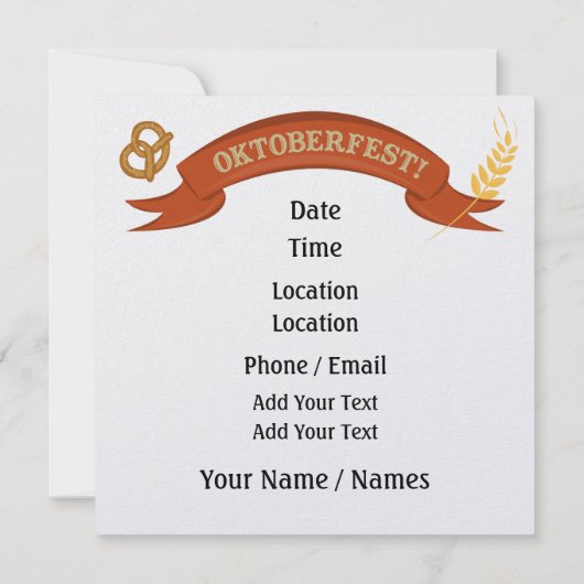 オクトーバーフェスト – オクトーバーフェスト 招待状 (裏面)