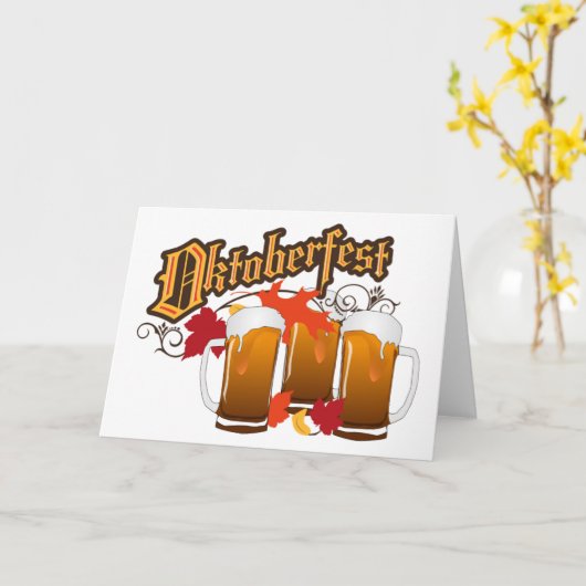 オクトーバーフェスト カード (黄色い花)