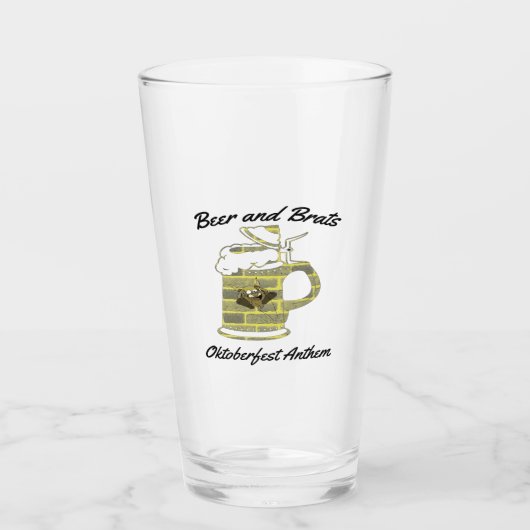 オクトーバーフェスト：ビールとブラッツ。 タンブラーグラス (正面)