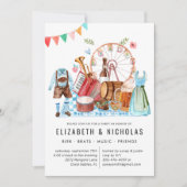 オクトーバーフェスト |ビールカップルウェディングシャワー 招待状 (正面)