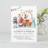 オクトーバーフェスト |ビールカップルウェディングシャワー 招待状 (スタンド正面)