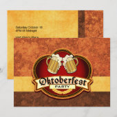 オクトーバーフェスト ビールパーティー ダブルマグ 乾杯 カスタム 招待状 (正面/裏面)