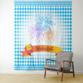 オクトーバーフェスト ビール祭り 装飾 青い模様 タペストリー (インサイチュ)