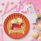 オクトーバーフェスト ビール グラス レッド ゴールド サンバースト 9" ペーパープレート (パーティー)