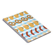 オクトーバーフェスト：ビール、プレッツェル、ソーセージパターン ノートブック (右側)